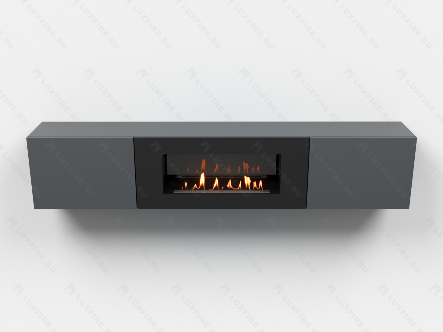 Тумба ТВ Lux Fire "Ладога" настенная 1800 матовая, графит с биокамином 900 по цене 89 397 руб.