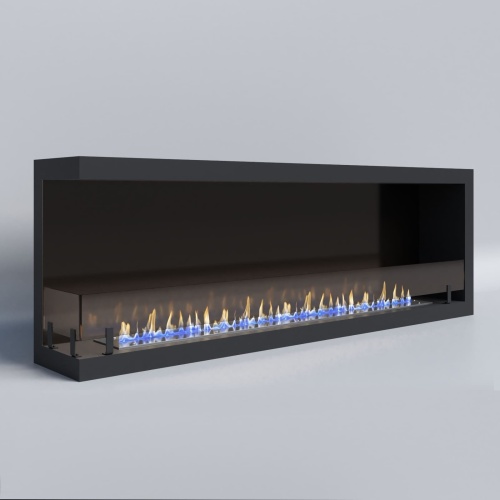 Биокамин "Русский огонь" Честер 1500 угловой левый с декоративным стеклом (стемалитом)