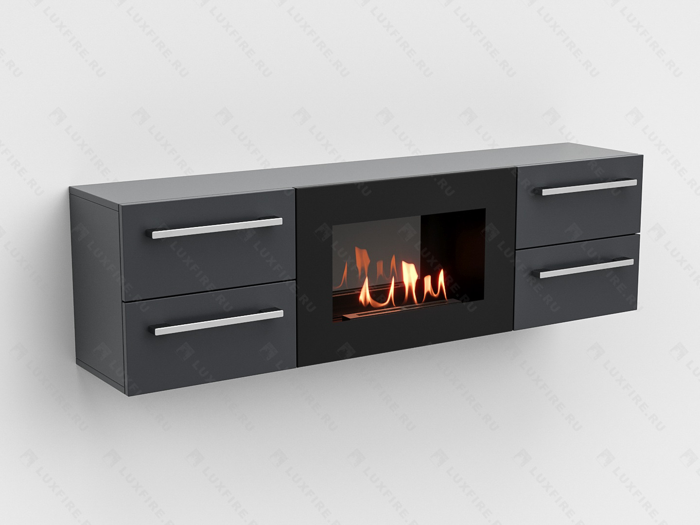 Тумба ТВ Lux Fire "Нева" настенная 1400 матовая, графит,с биокамином 600 Тумба ТВ Lux Fire "Нева" настенная 1400 матовая, графит,с биокамином 600 по цене 83 670 руб.