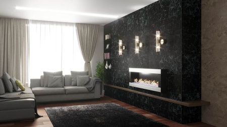 Биокамин "Русский огонь" Модерн 1300N настенный с защитным стеклом по цене 45 950 руб.